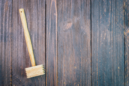Hammer on wooden background - vintage effect style picutresの写真素材