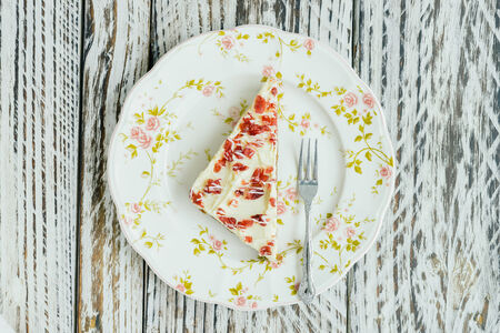 Cranberry cake on wooden background - film soft effect style pictures