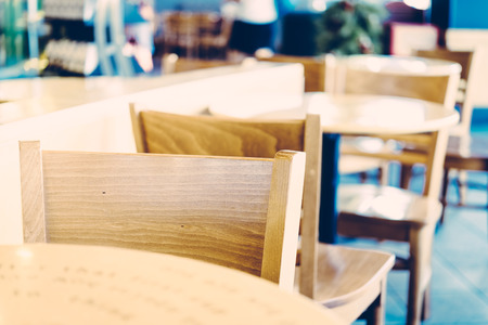 Selective chair in coffee shop - vintage effect style picturesの写真素材