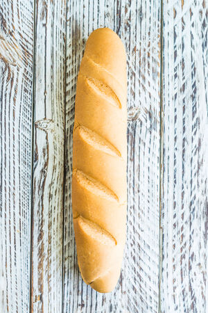 Bread on wooden backgroundの写真素材