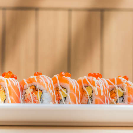 Salmon sushi roll の写真素材