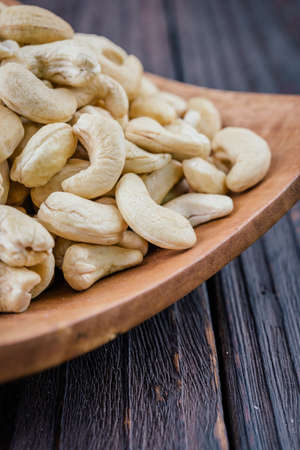Cashew on wooden - film effect style picturesの写真素材
