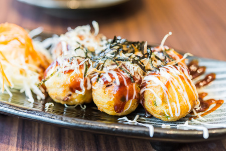 Fried Takoyaki balls dumpling - japanese foodの写真素材