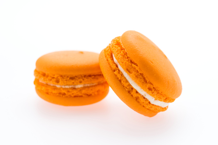 Macaroons isolated on whiteの写真素材