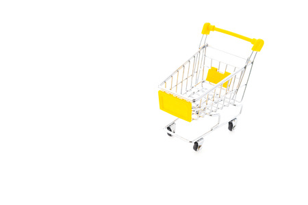Shopping cart isolated on white backgroundの写真素材