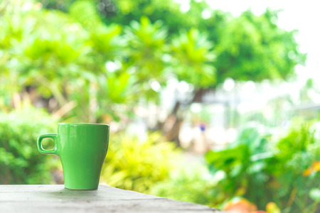 Latte coffee cup in coffee shop - process vintage effect style picturesの写真素材