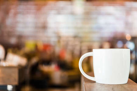 Latte Coffee cup in coffee shopの写真素材