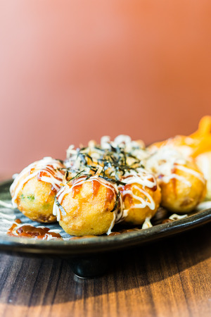 Fried Takoyaki balls dumpling - japanese foodの写真素材