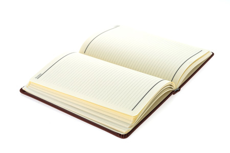 Blank Note book isolated on white backgroundの写真素材