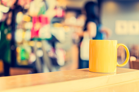 Coffee cup in coffee shop cafe - Vintage effect style picturesの写真素材