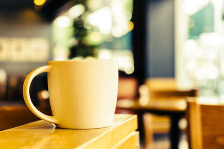 Coffee mug in coffee shop cafe - Vintage effect style pictures