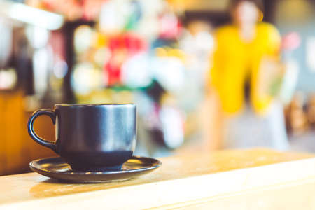 Coffee cup in coffee shop cafe - Vintage effect style picturesの写真素材