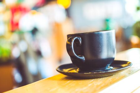 Coffee cup in coffee shop cafe - Vintage effect style picturesの写真素材