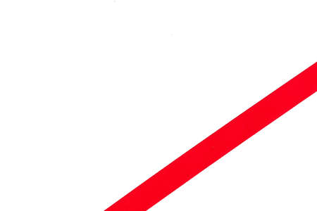 Christmas Red ribbon isolated on white backgroundの写真素材