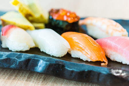Nigiri sushi japanese food style - selective focus shot - process soft effect style picturesの写真素材