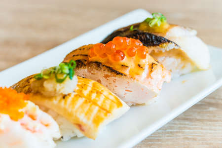 Nigiri sushi - japanese food styleの写真素材