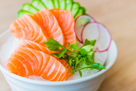 Salmon sashimi - japanese food styleの写真素材