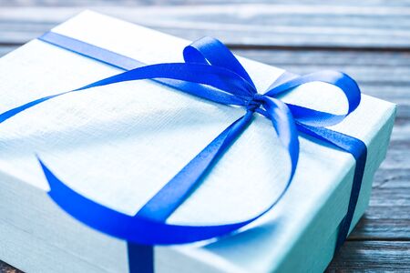 gift box on wood - vintage effect style picturesの写真素材