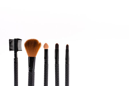 Make up brush isolated on whiteの写真素材