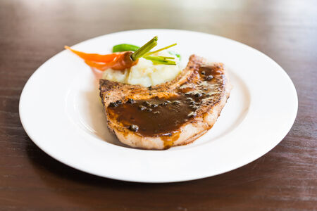 Pork chop steakの写真素材