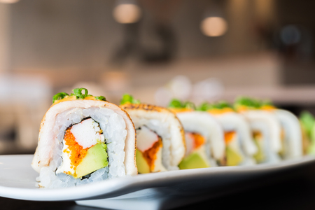 Sushi roll healthy food - japanese food styleの写真素材