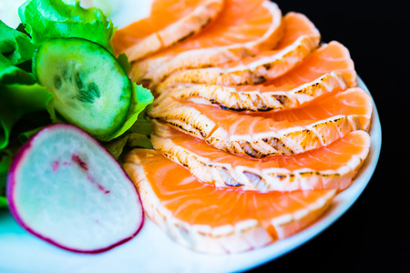 Salmon salad japanese food styleの写真素材