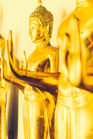 Selective focus Buddha face background - vintage effect style picturesの写真素材