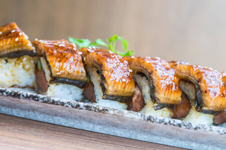 eel sushi roll japanese food style - selective focus pointの写真素材