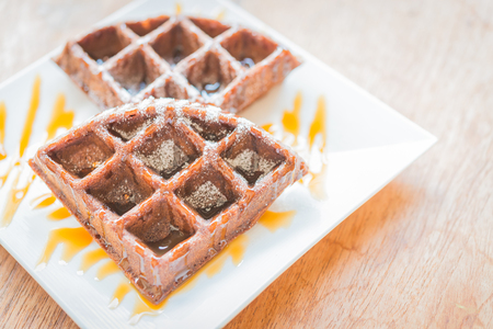 Chocolate waffleの写真素材