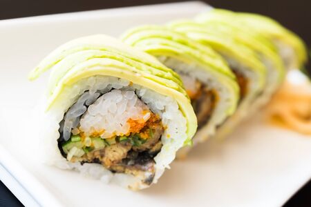 Avocado Sushi roll japanese foodの写真素材