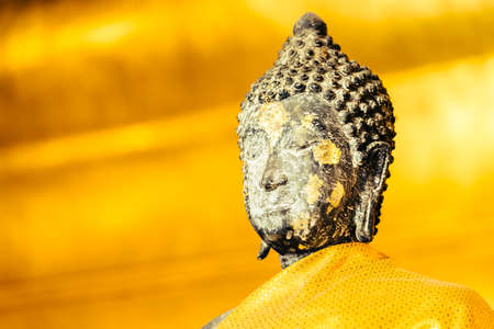 Selective focus point on Buddha statue in wat arun from thailand bangkok - vintage effect style picturesの写真素材