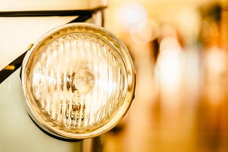 Selective focus point on light lamp on vintage car - vintage effect style picturesの写真素材