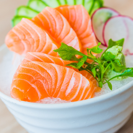 Salmon sashimi - japanese food styleの写真素材