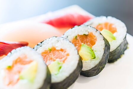 Sushi rice roll japanese food style - Selective focus pointの写真素材
