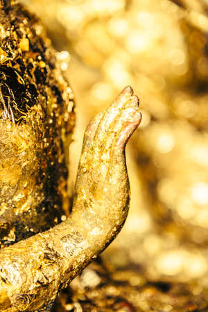 Selective focus point on Buddha statue in wat arun from thailand bangkok - vintage effect style picturesの写真素材
