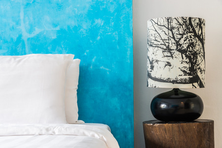 Lamp in bedroomの写真素材