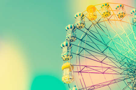 Ferris wheel - vintage filter , light leak effectの写真素材
