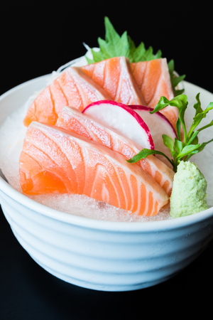 Raw Salmon sashimi japanese foodの写真素材