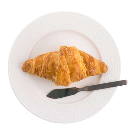 Croissant on white backgroundの写真素材