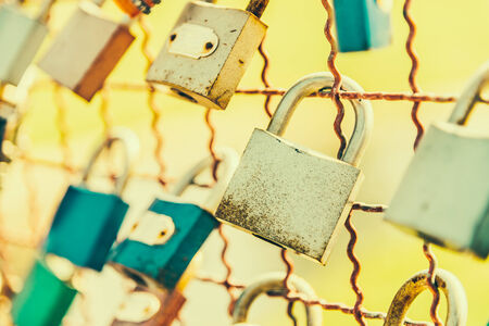 Love symbol key padlock - vintage effect filerの写真素材
