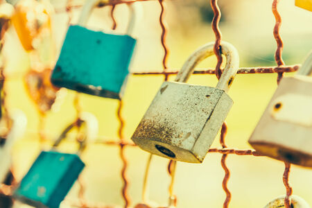 Love symbol key padlock - vintage effect filerの写真素材