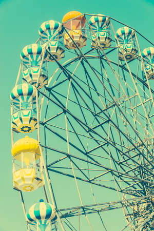 Ferris wheel - vintage filter effectの写真素材