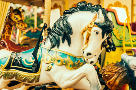 Horse carousel carnival - vintage effect style picturesの写真素材