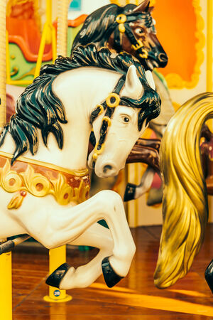 Horse carousel carnival - vintage effect style picturesの写真素材