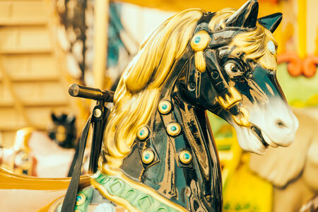 Horse carousel carnival - vintage effect style picturesの写真素材