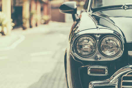 Headlight lamp vintage classic car - vintage effect style picturesの写真素材