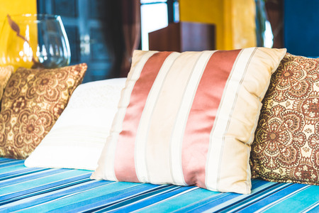 Sofa pillow - soft film tone effectの写真素材