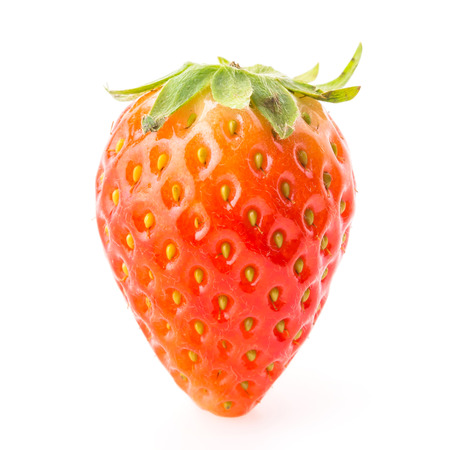 Strawberry fruit isolated on white backgroundの写真素材