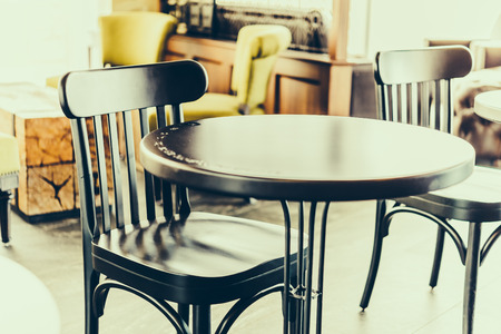 Selective chairs in coffee shop background - vintage effect style picturesの写真素材