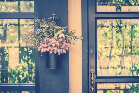 Flower vase decoration interior - vintage effectの写真素材